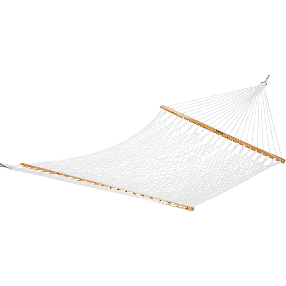 Furniture Hardware Usa - Two-Person White Rope Hammock - 13ft
