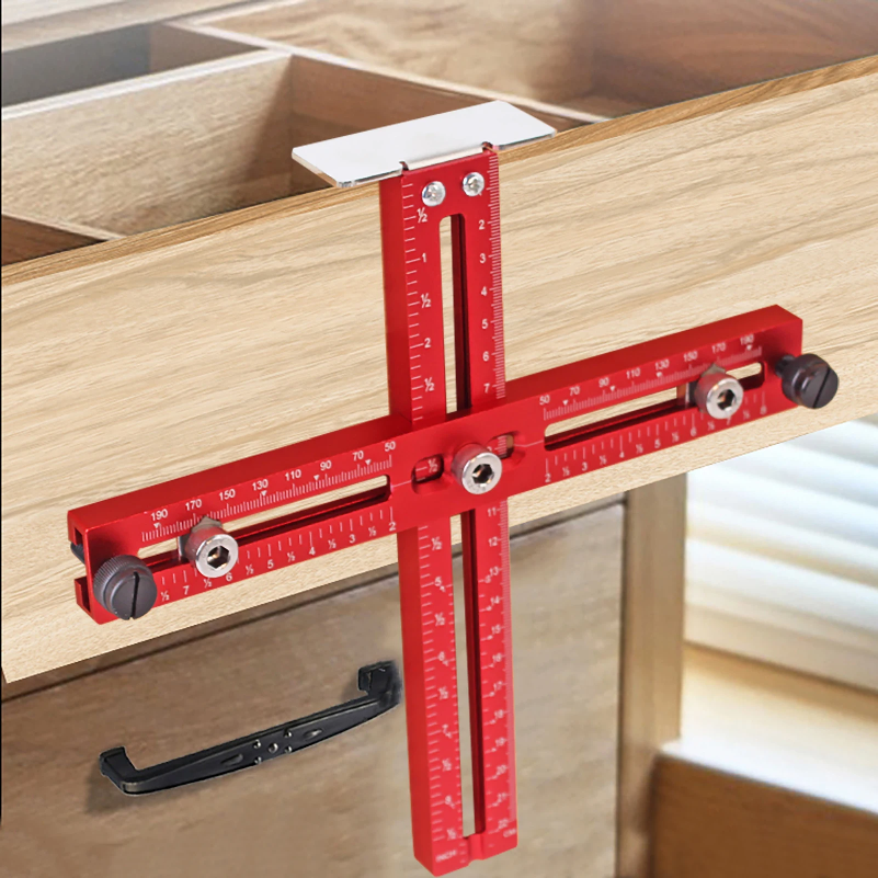Furniture Hardware Kit - Metric/Inch Handle Template Jig Drill Guide