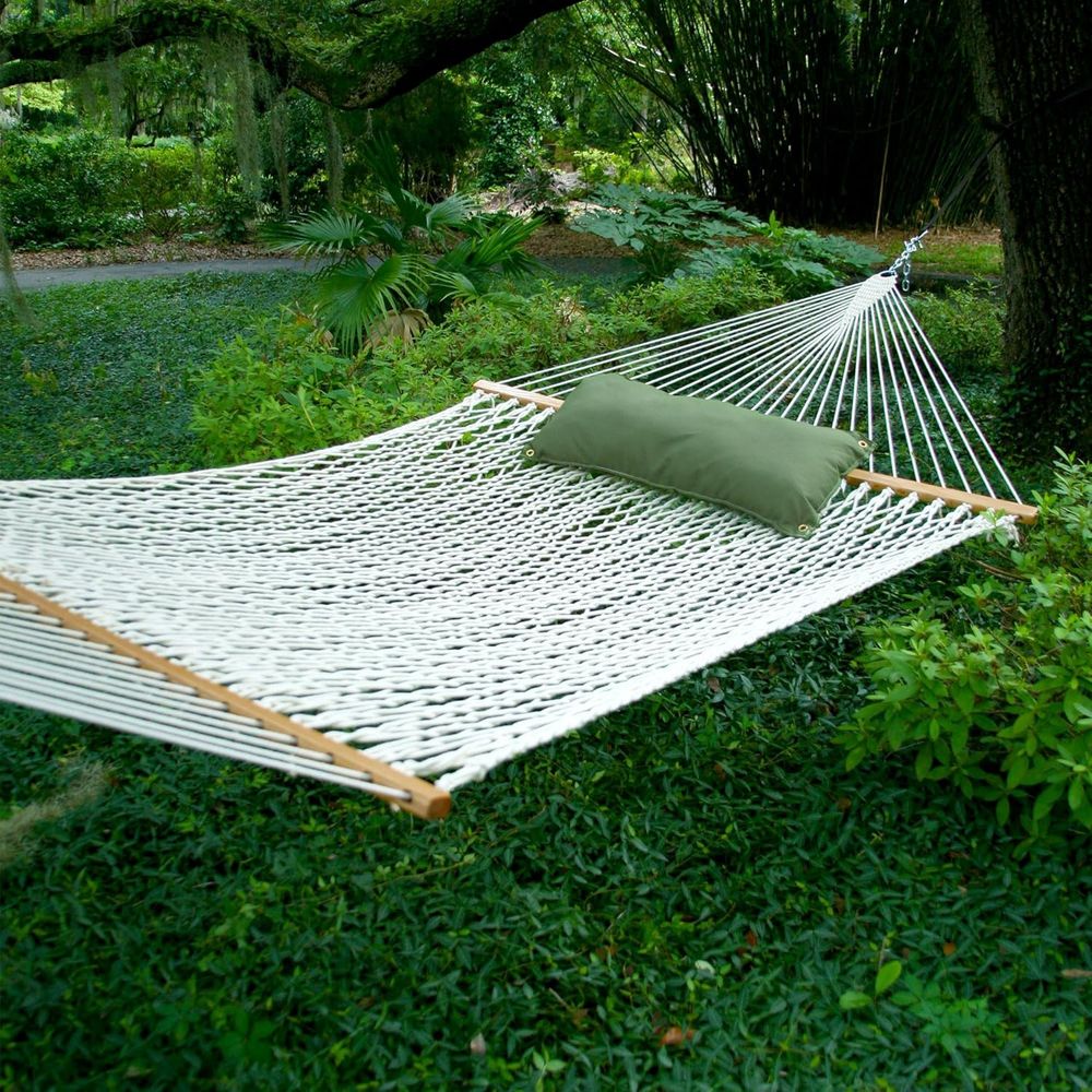 Two-Person White Rope Hammock  - Furniture Hardware Usa 评论和价格