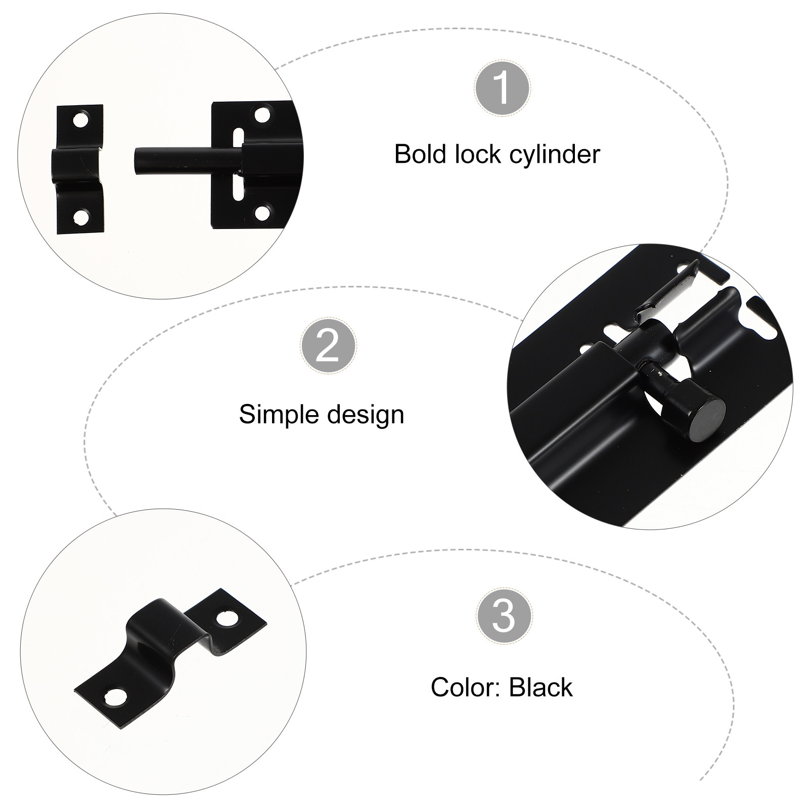 4Pcs Anti-Theft Door Latch Sta - Barrel Bolt Slide 评论和价格