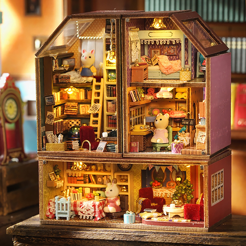 Wooden Dollhouse With Furnitur - Qh Furniture 评论和价格