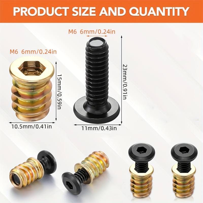 10PCS Threaded Inserts Nut Com - Furniture Hardware Kit 评论和价格