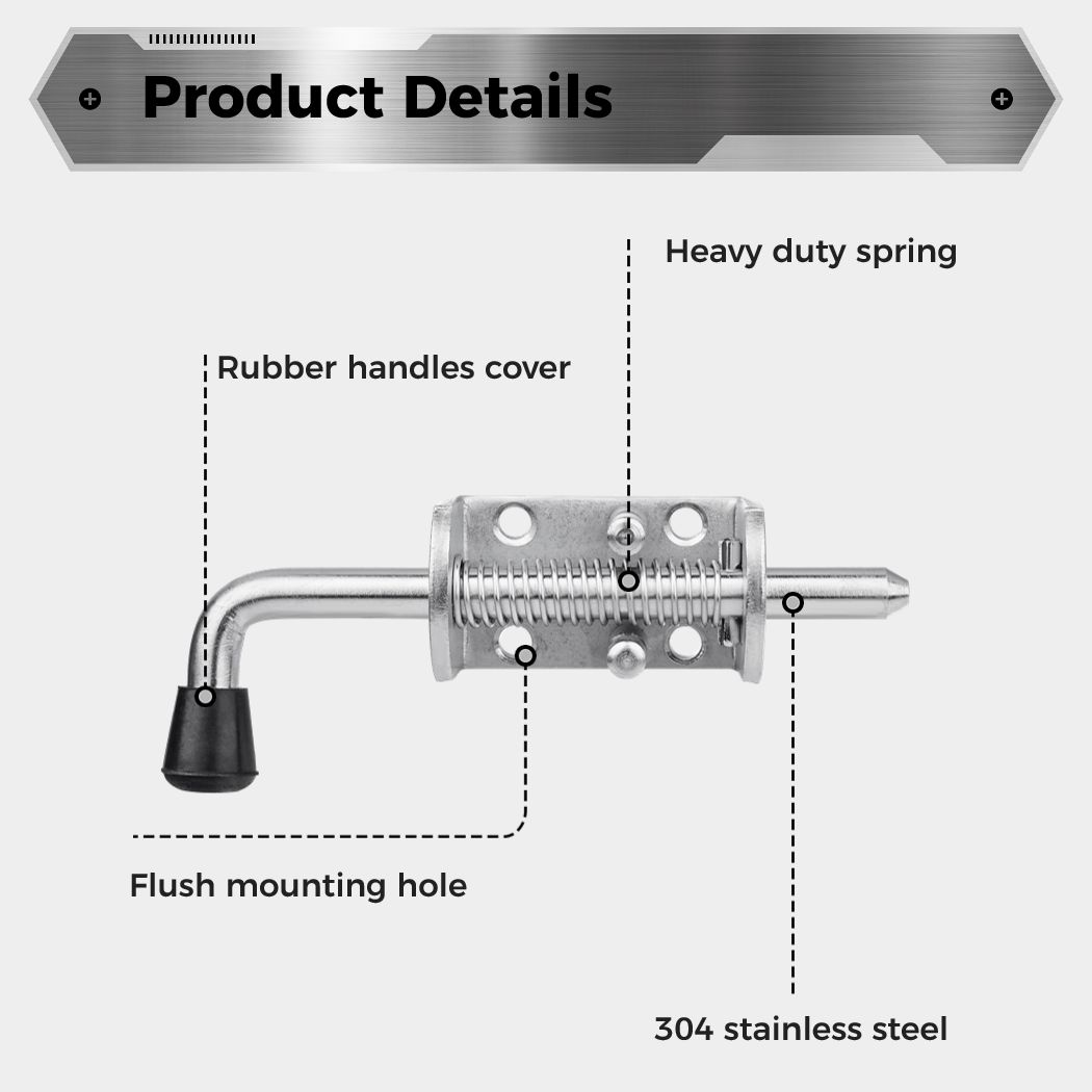 2Pcs Spring Loaded Latch Pin S - Barrel Bolt Slide 评论和价格