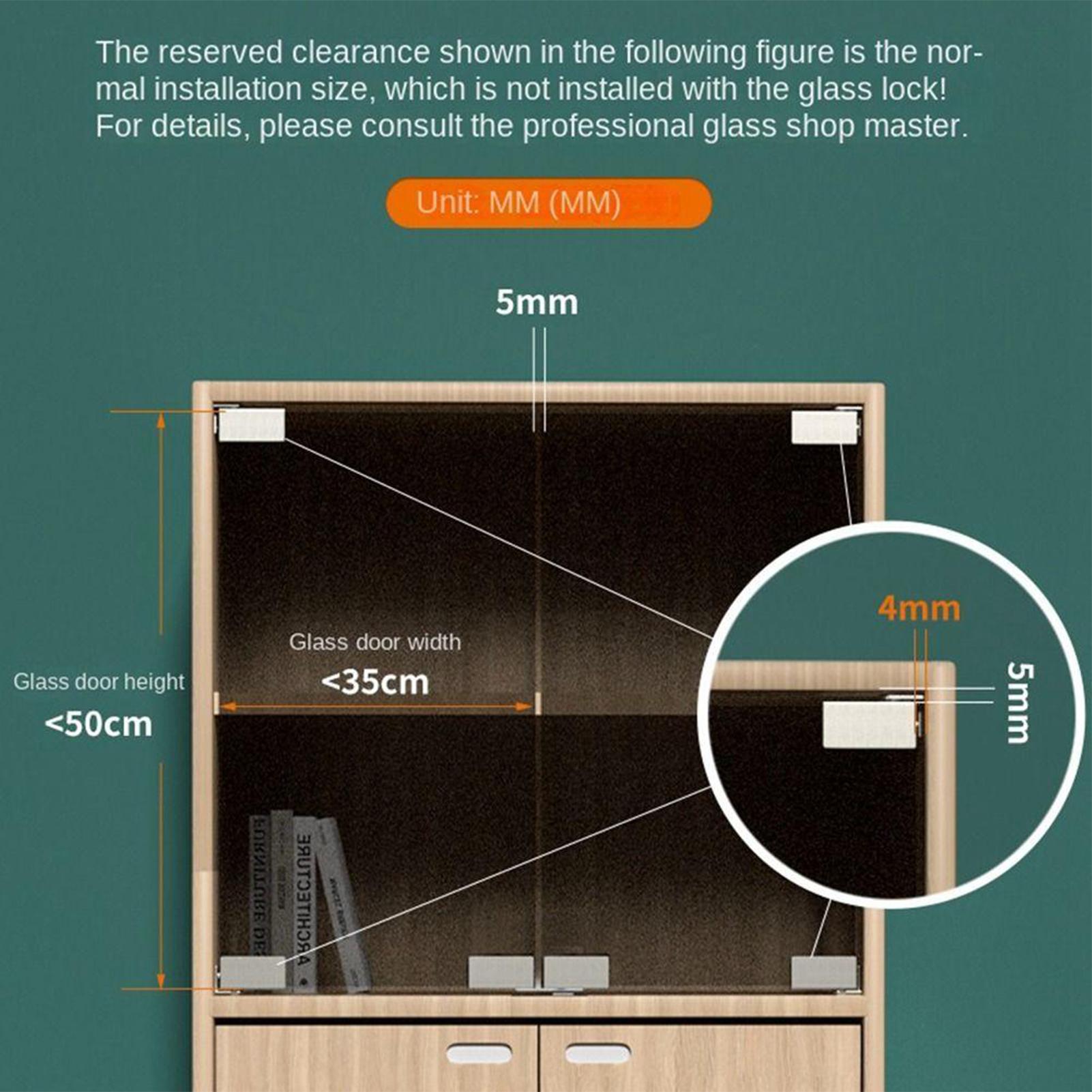 2pcs Non-Perforated Glass Door - Furniture Hardware Display 评论和价格
