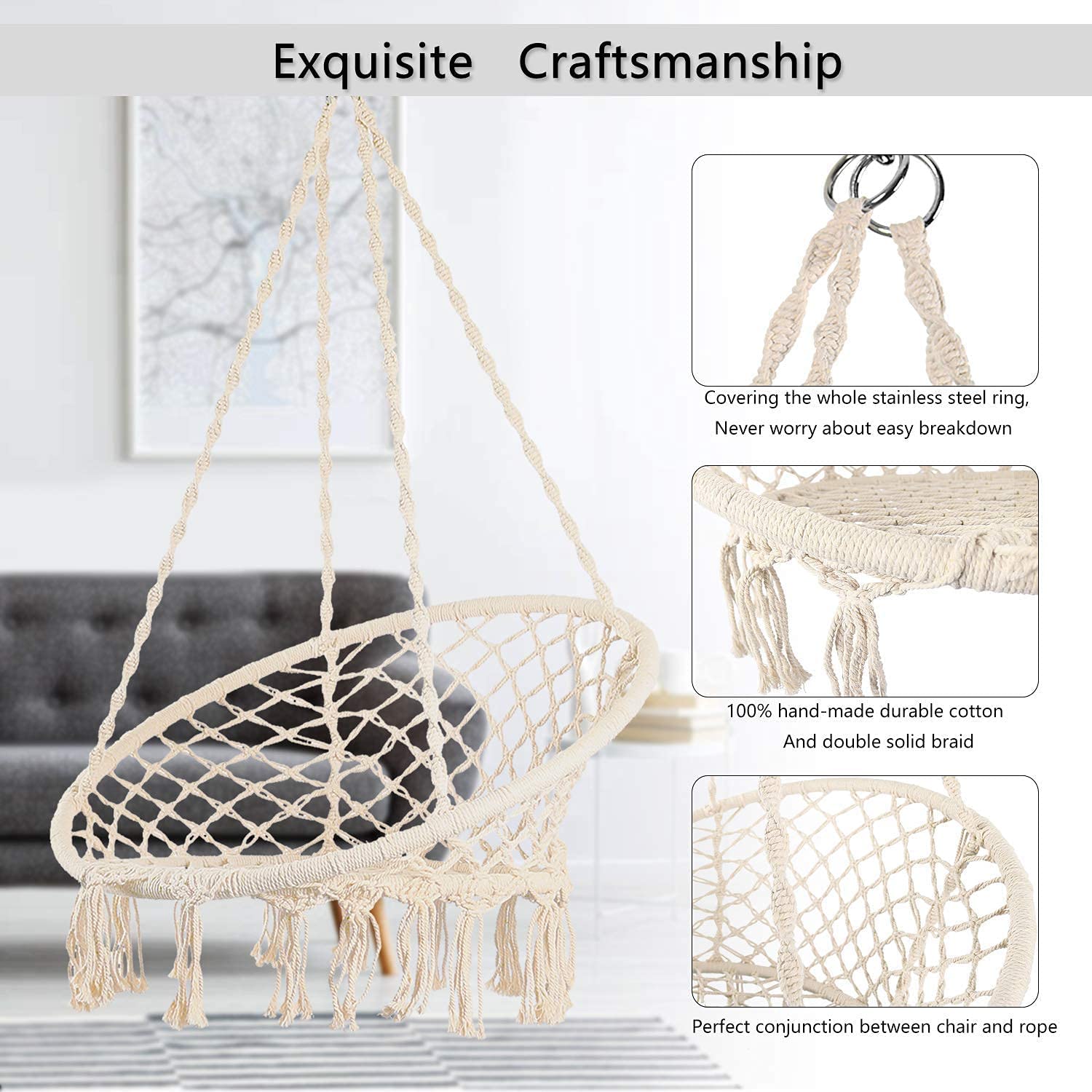 Hammock Hanging Swinging Chair - Furniture Hardware Kit 评论和价格