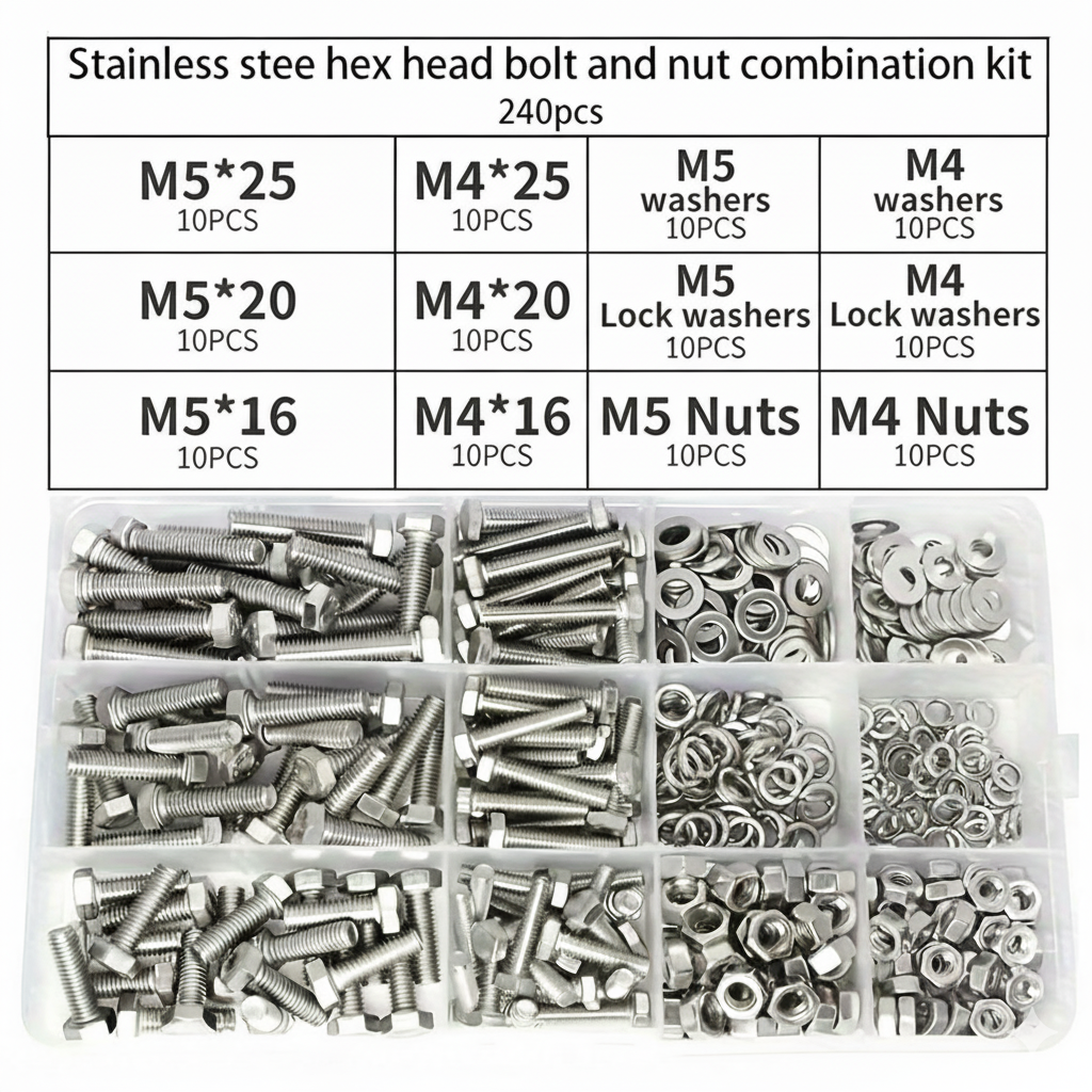 240Pcs Stainless Steel Hex Bol - Furniture Hardware Bolts 评论和价格