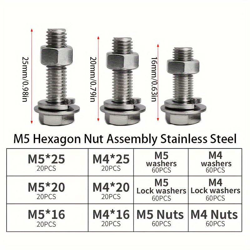 240Pcs Stainless Steel Hex Bol - Furniture Hardware Bolts 评论和价格